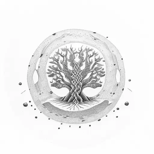 A Tree Stump With 18 Rings And A Tree Sapling Growing From The Center