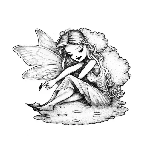 Fairy Sitting In A Cloud Smoking A Joint