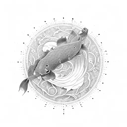 Ikigai Sympolwith Koi Fish