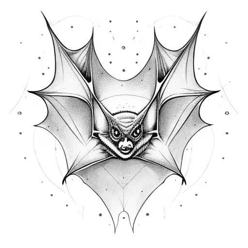 A Bat Surrounded By Intricate Gothic Symbols