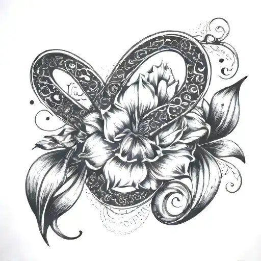 Infinity Symbol & Tulipa Flower ' Lettering By H&l