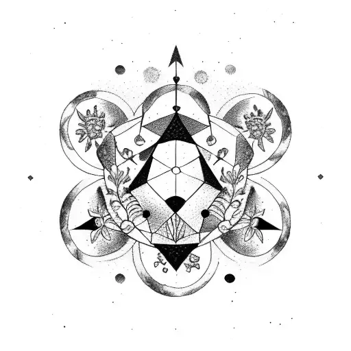 Leo Zodiac Sign With Constellation And Flowers