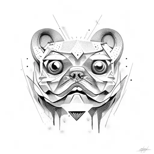 Abstraction Monster Like A Dog Picasso Edgy Style