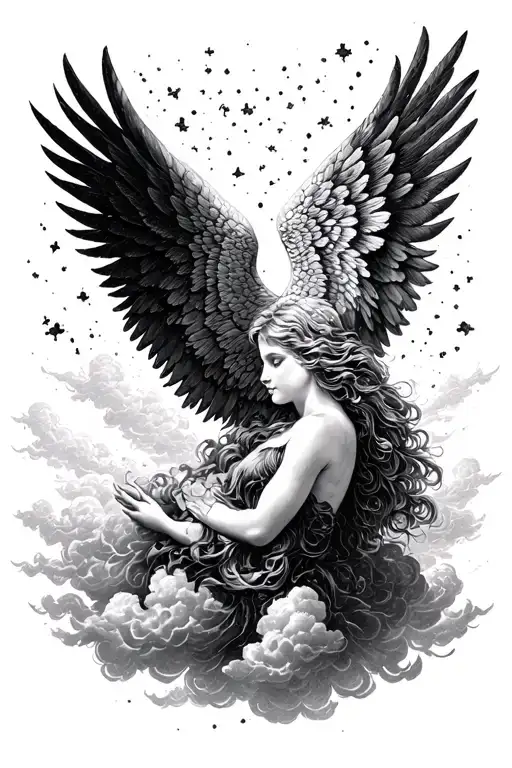 Dark Angel Clouds Floating Gracefully