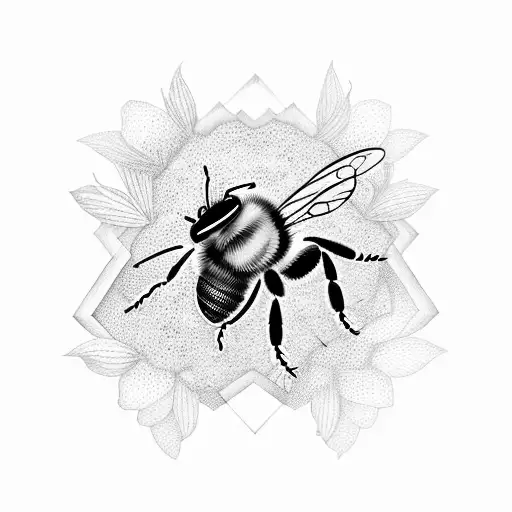 Bee Flying Around Loquat Flower