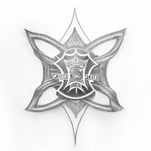 Create A Tattoo Of A Police Badge With The Lyrics Of A Favorite Shinedown Song Incorporated