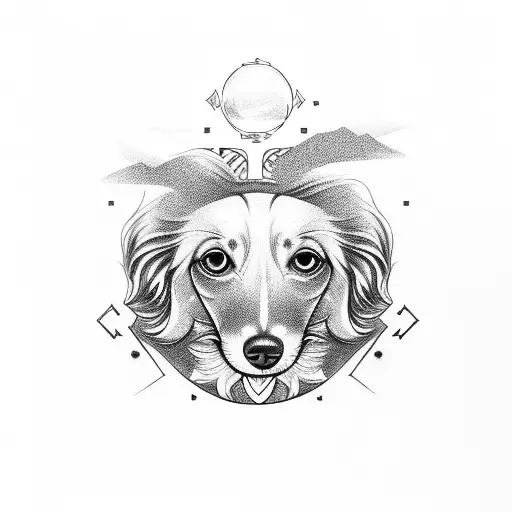 Dachsund With Rainbow