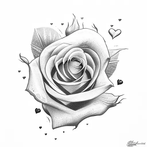 Hearts And Roses With The Word Chloe In The Middle