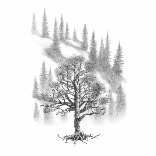 A Branch Of Mountain Ash Held By A Skeleton