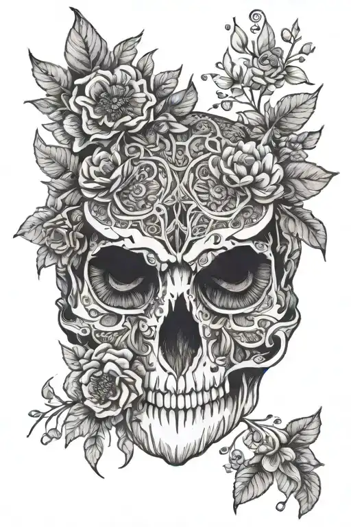 Owl Skull Flowers