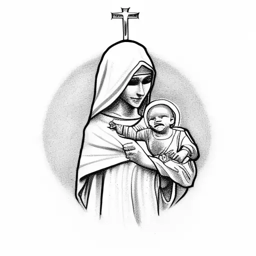 Saint Mary Holding Baby Jusus