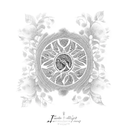 A Family Tree With Each Member Represented By A Different Flower