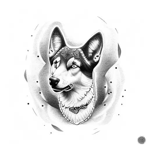 Design A Dotwork Tattoo Featuring A Shepherd Guiding Football Players