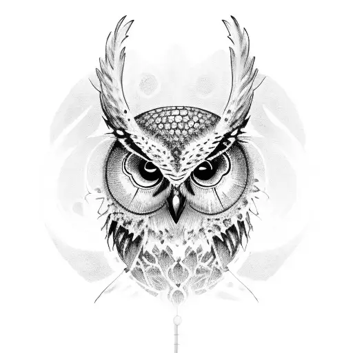 An Owl Skull With Glowing Eyes