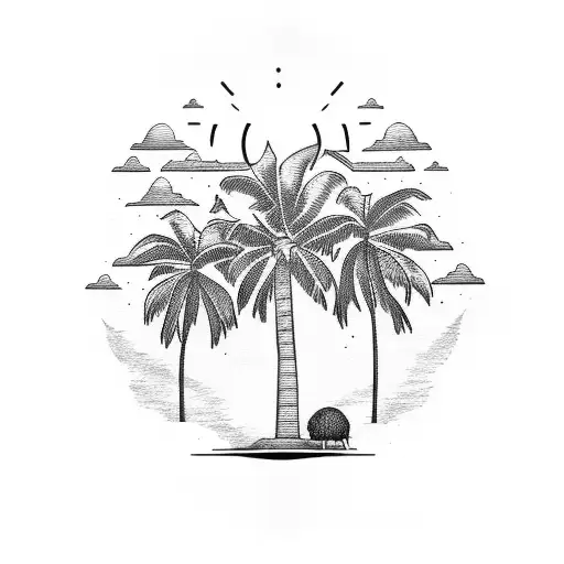 Sunset With A Palm Tree