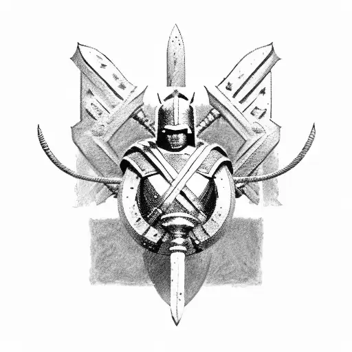 Spartan With Shield And Spear Standing