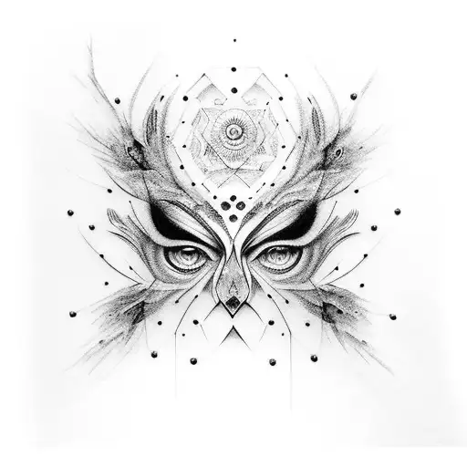 A Mesmerizing Dotwork Tattoo Of Cara Delevigne's Face Morphing Into A Crow