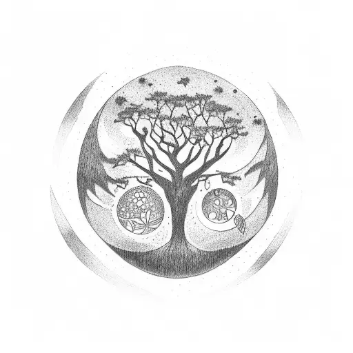 Nightsky With The Tree Of Life In The Background