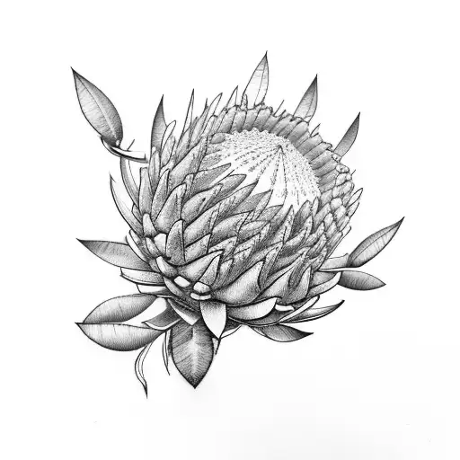 King Protea And Hummingbird