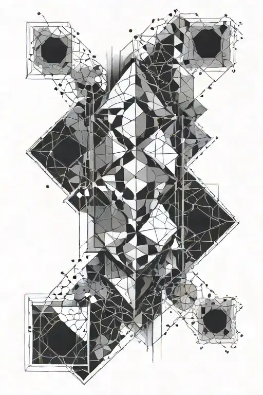 Metatrom Cube Forearm Half Sleeve Tattoo With Gemetric Pattern Background