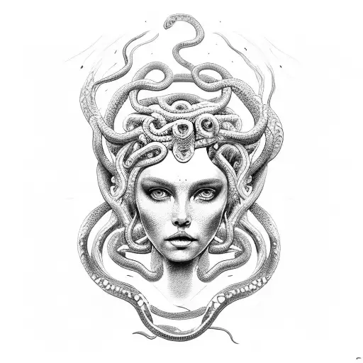 Medusa With Eve And Snakes