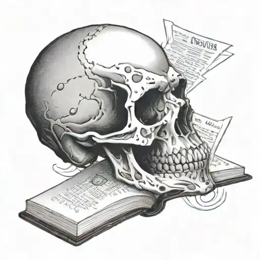 Skull Reading A Book