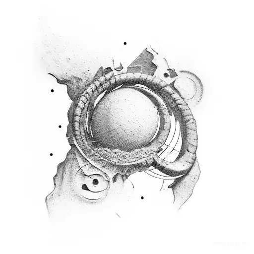 Sisyphus Related Tattoo Involving A Sculpture In Micro Realism Style