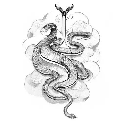 Snake With Sword