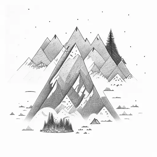 A Mechanical Gear Integrated Into A Forest Scene With Towering Mountains