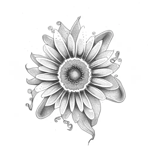 Navy Blue Wavy Daisy Vine