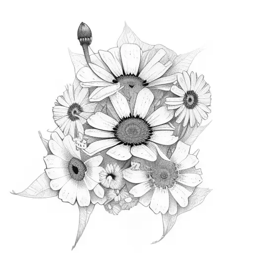 Daisy Violet And Morning Glory Tatoo