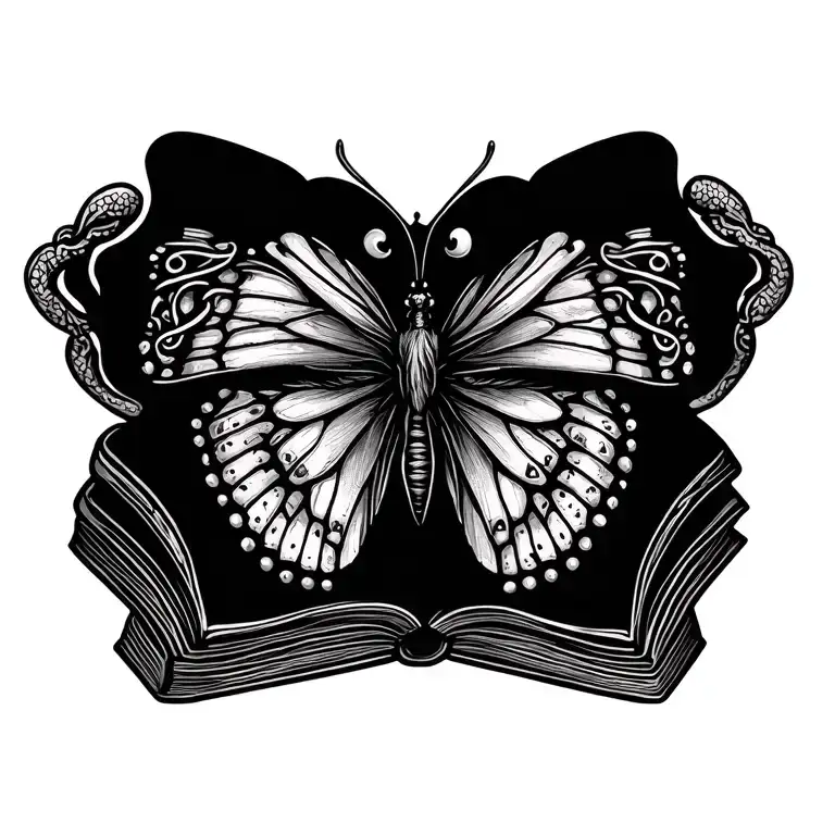 Celtic Butterfly And Books Surrounded