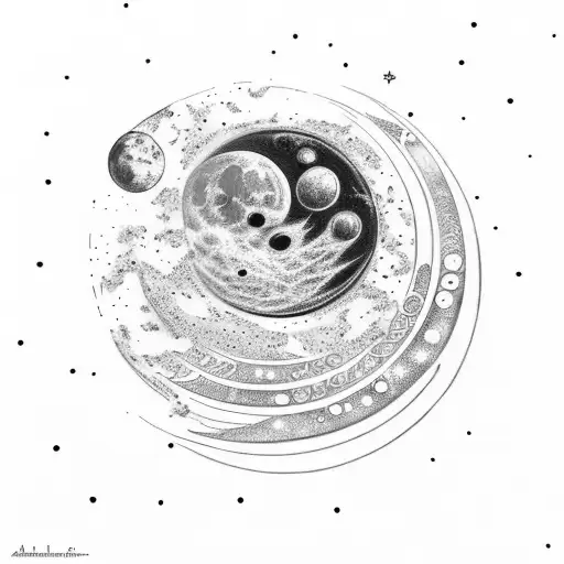 Afibonacci Spiral Connecting The Moon And Stars