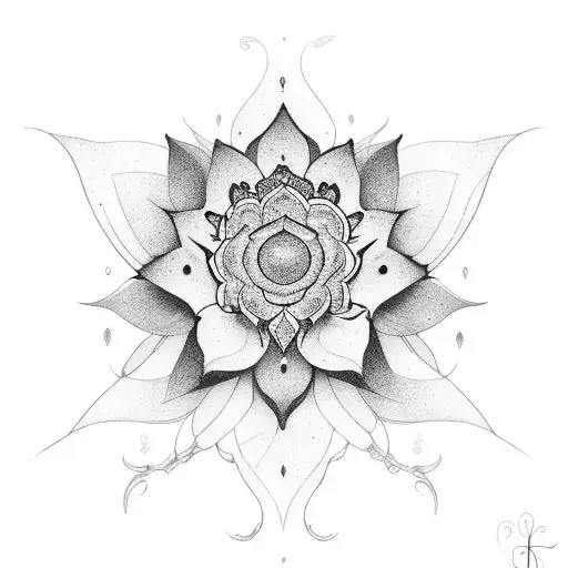 Fine Line Lotus Flower Alchemist Symbols Body Mind And Soul