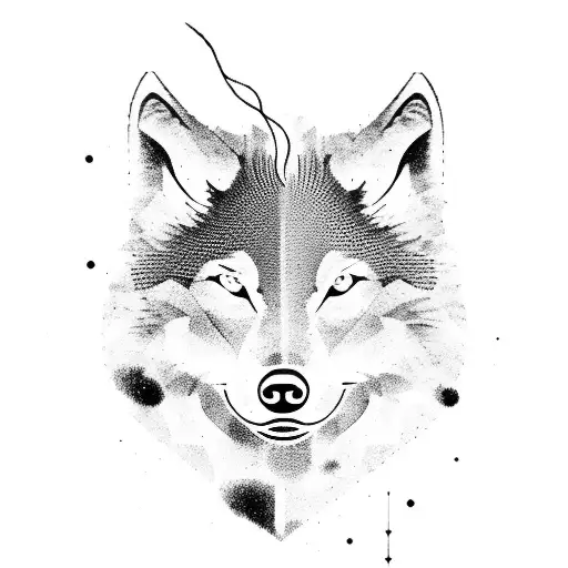 A Wolf Silhouette Formed By A Sheet Music