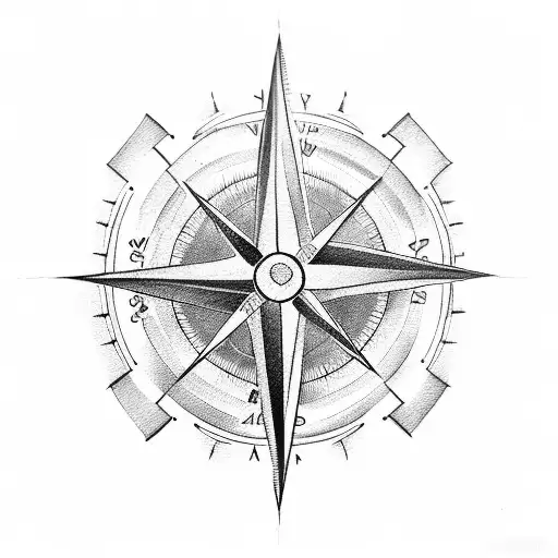 Barber's Tools Forming A Compass Rose