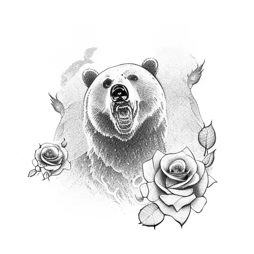 Bear With Roses And Guns