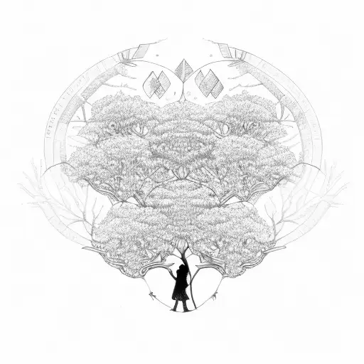 A Family Tree With Intricate Branches And Leaves Representing Your Wife And Kids