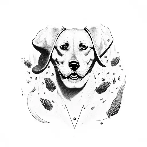 Cerbere With Dog Faces In Black And White With Feroce Face