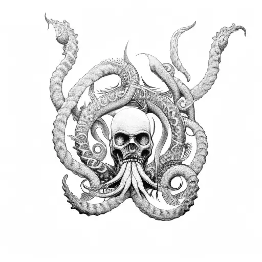 Posideons Trident With The Kraken