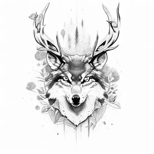 Stag Wolf Patchwork Nature Sleeve