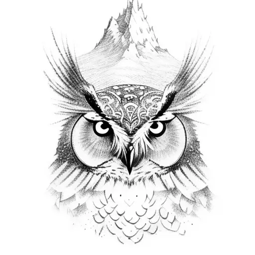 A Majestic Owl Perched On A Mountain Peak