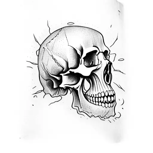 A Skull Emerging From An Open Book With Necronomicon Symbols As Pages