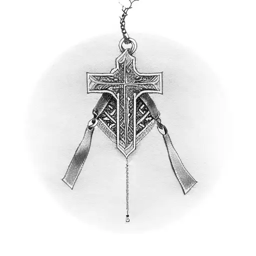 Bandana Handcuffs And Cross Necklace