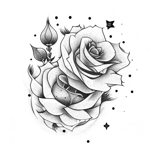 Flower With Stars And A Fox