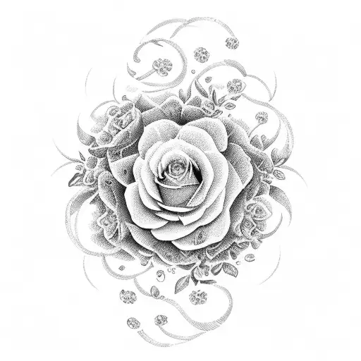 A Delicate Floral Wreath Surrounding Taylor Swift's Signature In Dotwork Style