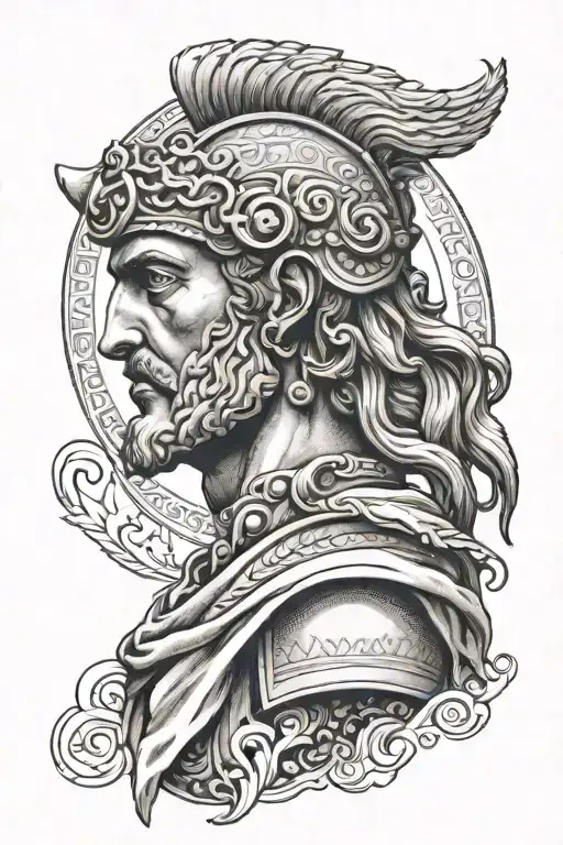 Hero Of Ancient Greece In Full Growth