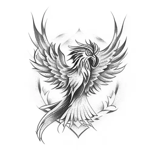 A Phoenix Tattoo With Heart
