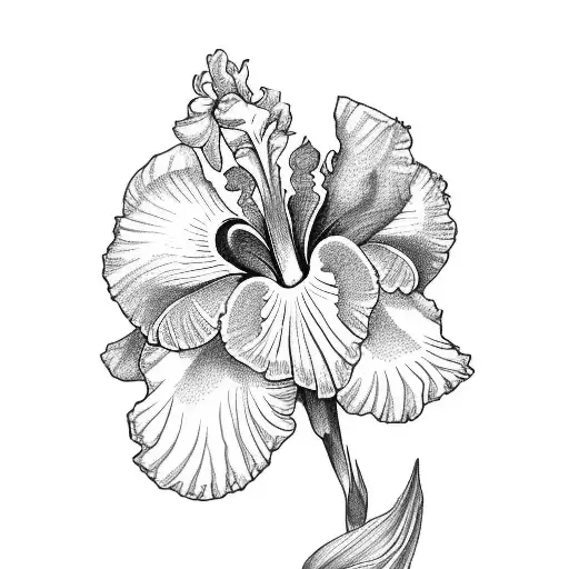 Iris Flower With 2021 In Roman Letters