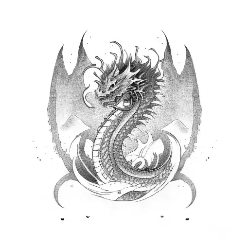 A Forearm Japanese Sleeve With Waves With A Dragon And Red In It